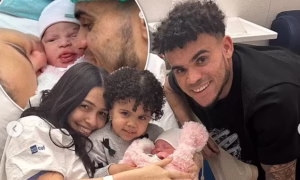 Luis Díaz with his beautiful wife and children